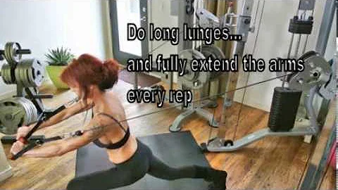Sharon Hoffman demonstrating the cable press lunge