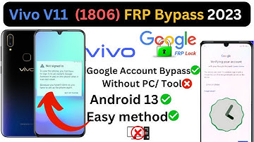 Vivo V11 (1806) FRP Bypass Without PC, Apps Not Working, Vivo V11 Google Account Bypass 2023