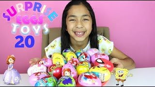 20 Easter Surprise Eggs Spongebob Hello Kitty Sofia the First Spiderman Angry Birds Princess