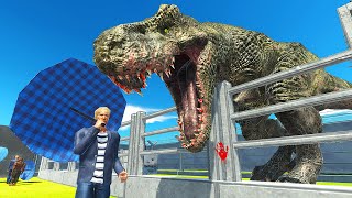 T-REX Escapes Enclosure & Eats Visitors - Animal Revolt Battle Simulator