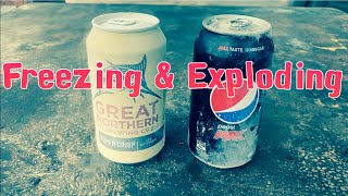 Experiment Liquid nitrogen cooling beer & exploding water bottle