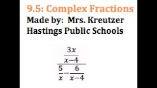 Career Overview 9-5 Complex Fractions