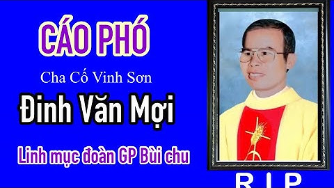 CÁO PHÓ CHA CỐ VINH SƠN ĐINH VĂN MỢI  LINH MỤC GIÁO PHẬN BÙI CHU  đã an nghỉ trong chúa