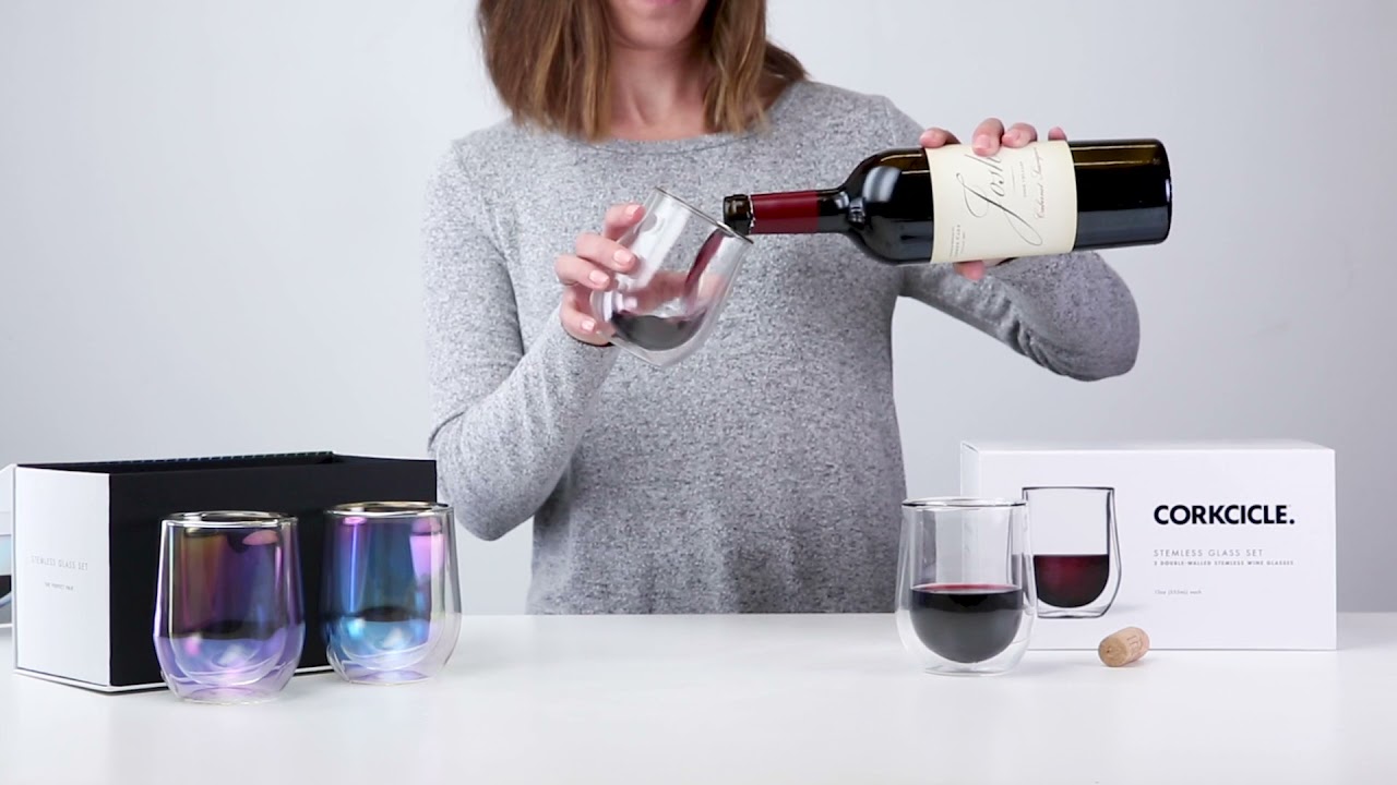 corkcicle wine glass Corkcicle stemless glass set prism  The Cottage Basket