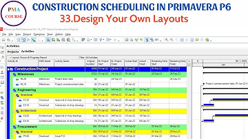 33. Scheduling in Primavera P6 || Design Your Own Layouts