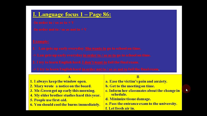 Anh văn lớp 8 unit 9 language focus năm 2024