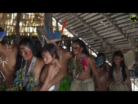 Visiting the Indigenous village during the Amazon trip.