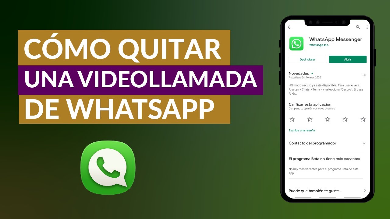 Como Quitar Una Videollamada En Whatsapp Web Youtube