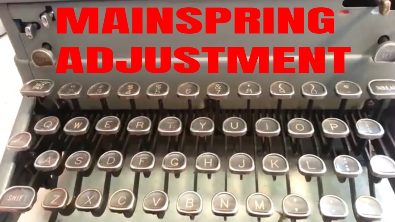 Royal Typewriter KMG Mainspring Drawband Tightened Adjusted Tension