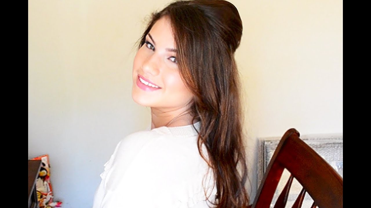 Half Up Half Down Hair Tutorial Poof And Beach Waves YouTube half-up-half-down-hair-tutorial-poof-and-beach-waves-youtube