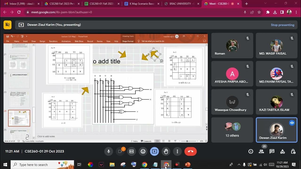 CSE260-01 29 October 2023 Online Class K-Map - YouTube
