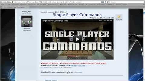 Minecraft - How to Download and use Single Player Commands (MAC) (1.2.5)