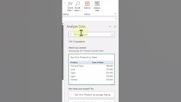 Analyze Data Feature in Excel 365: Quick Insights