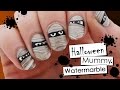 Halloween Mummy Watermarble Nail Art Tutorial | Mani-Swap with My Simple Little Pleasures