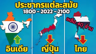 25 ประเทศ ประชากรโลกในแต่ละสมัย อดีต - อนาคต (1800 - 2100)