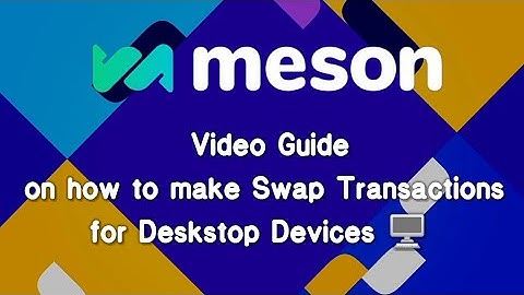 How to make Cross-chain Swap with the Meson App for Desktop Devices 🖥️