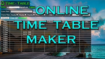 ONLINE TIMETABLE MAKER - JAVA SERVLET | JAYYESSUN