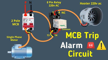 MCB Trip Alarm Circuit with Motor || MCB Tripping Hooter Wiring Connection in Hindi/Urdu