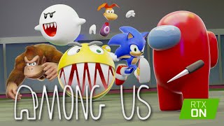 Pacman Sonic and Donkey Kong in Among Us