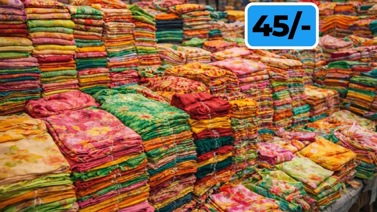 ୯୯୯ ଶାଢ଼ୀ ମାତ୍ର ୯୯ ଟଙ୍କାରେ | Bhubaneswar Saree Wholesale | Surat Wholesale Market #odia #saree #sari