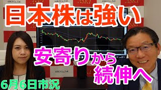 2022年6月6日【日本株は強い　安寄りから続伸へ】（市況放送【毎日配信】）