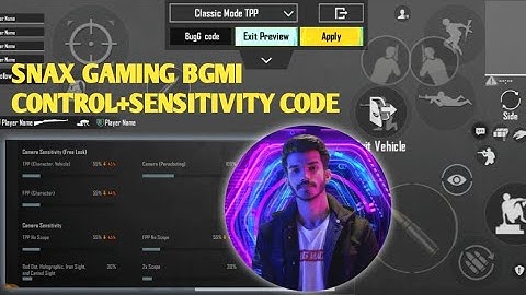 SNAX GAMING NEW 2.5 UPDATE Sensitivity Code/ SNAX GAMING Control Code | PUBG MOBILE/ BGMI | VizPlayz