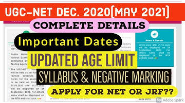 UGC-NET DEC 2020{May 2021) | Complete Details | Be Prepare for UGC-NET