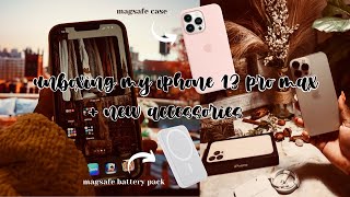 aesthetic iPhone 13 pro max (gold) unboxing + magsafe case and battery pack