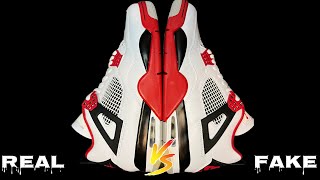 Fire red jordan 4’s look at the difference don’t get scammed!!
