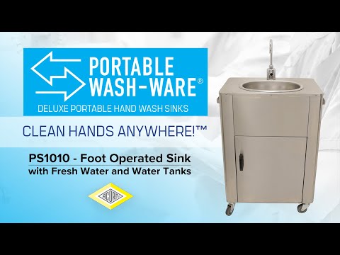 PS1010 Product Overview: Deluxe Portable Foot Operated Hand Wash Sink - Acorn Wash-Ware®