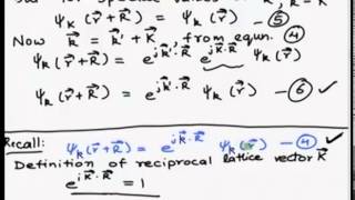 ⁣Mod-01 Lec-06 Electrons in a crystal, Bloch's electron