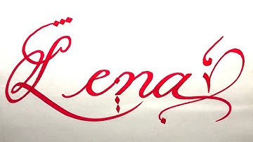 Lena Name Signature Calligraphy Status | How to Draw, Cursive Calligraphy with Cut Marker