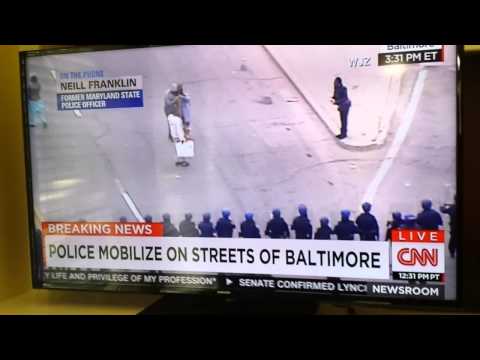 Baltimore Protest April 27 protestor moons police