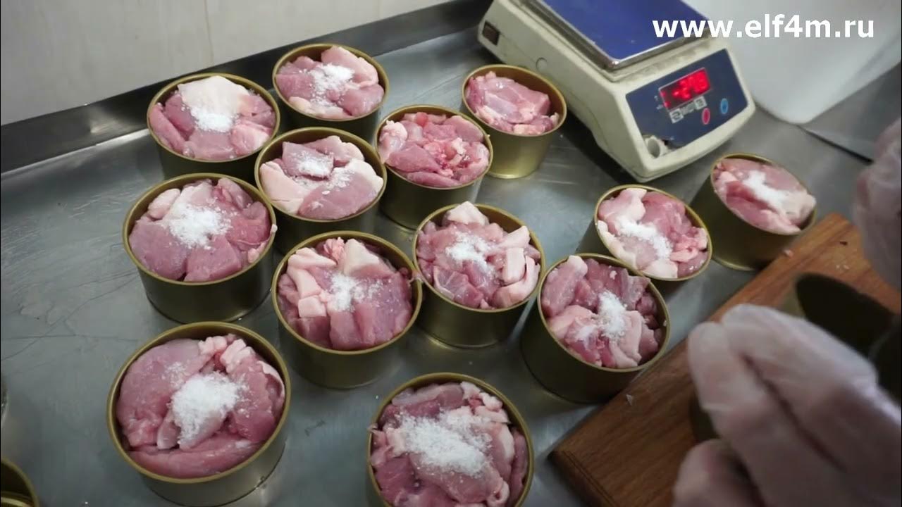 Испытание комплекта оборудования для консервирования (тушенка из ...