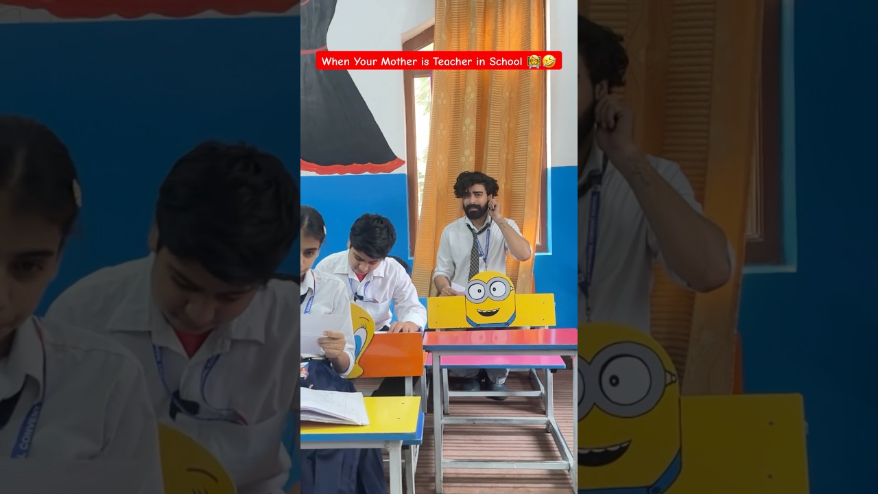 When Your Mother is Teacher in School 👩‍🏫🤣 #shorts #teratrigun #teachercomedy #teachermother
