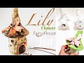 DIY Lily Flower Fairy House Jar Lantern - Easy Air Dry Clay Craft Ideas & Tutorial