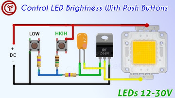 Push button led brightness control circuit
