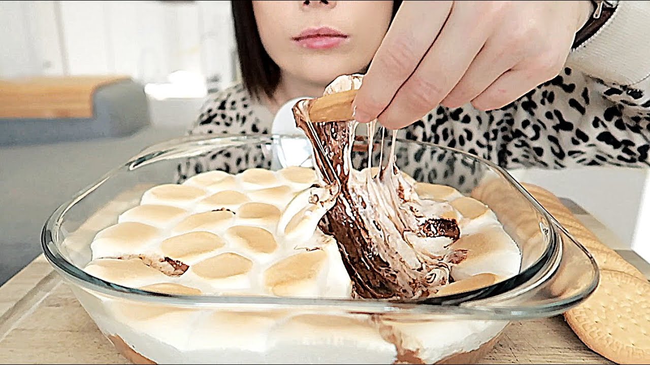 ASMR: Eating Crackers with S'mores Dip | Collab with SongByrd ASMR | No ...