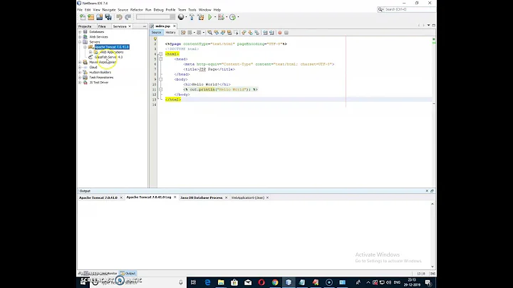 Create & Run simple JSP in NetBeans