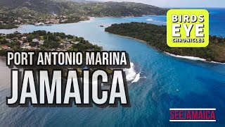 Port Antonio Marina Aerial Footage Porland Jamaica