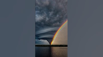 Tornado swallows rainbow 😲