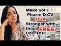 FREE Courses To boost your CV🔥#pharmd #sciencevibes #freecourses 