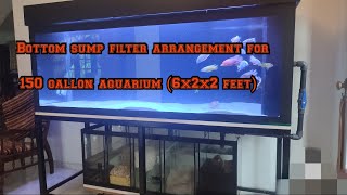 Bottom sump filter arrangement 150 gallon aquarium African cichlids tank