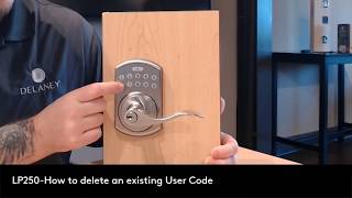 How to delete an existing User Code with Delaney LP250 Digital Lever Lock