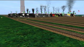 Trainz Racing  streamlined race (2 trains crashes) #trainsimulator #games #racing