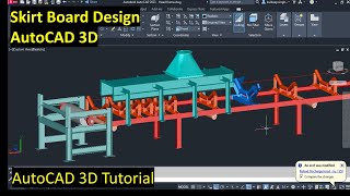 Skirt board for belt Conveyor, Convert from 2d to 3d, #AutoCAD 2023 #autocadmodeling #beltconveyor