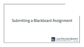 Submitting a Blackboard Assignment