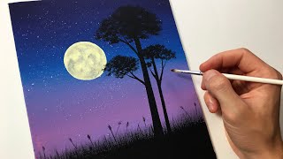 Easy Night Sky for Beginners | Acrylic Painting Tutorial Step by Step by Arter 8,005 views 6 months ago 10 minutes, 20 seconds