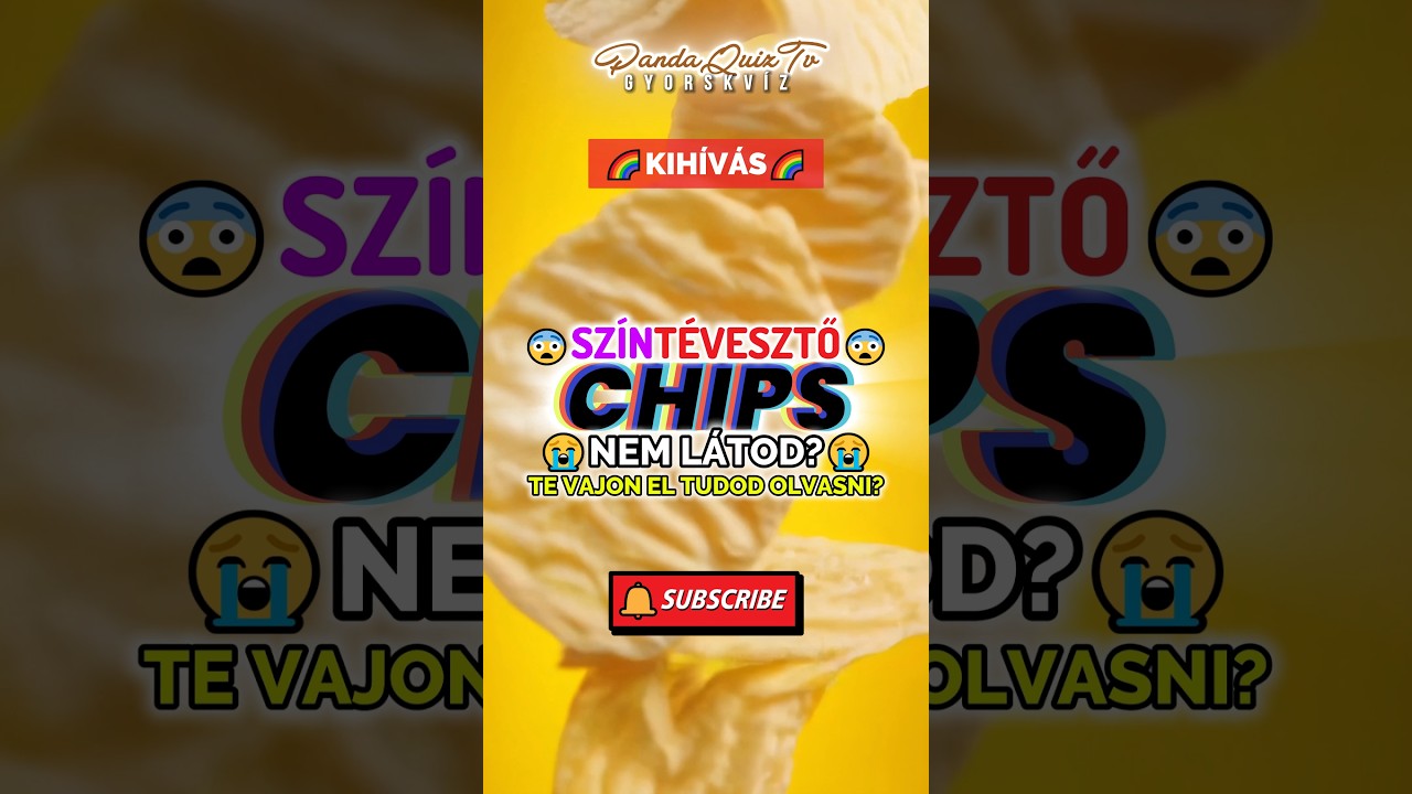 KVÍZ: 🌈SZÍNTÉVESZTŐ CHIPS KIHÍVÁS! 😨Te LÁTOD? #shorts #trending #kvíz
