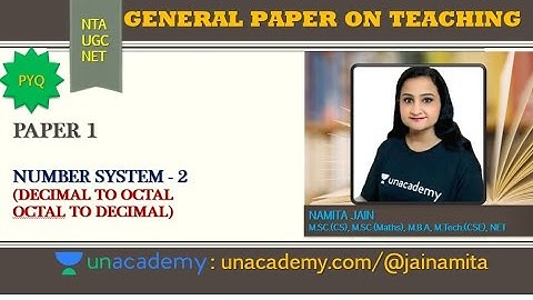 NTA UGC NET CS | PAPER 1 | NUMBER SYSTEM| CRACK NTA UGC NET|JRF 2020 - 21 | NAMITA JAIN